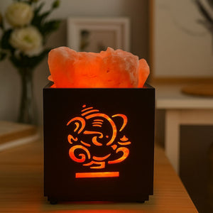 Metal Basket Salt Lamp - Ganesh