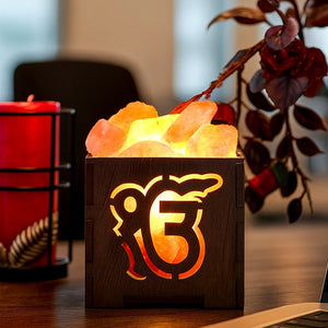 Wooden Basket Salt Lamp - Ik Omkar
