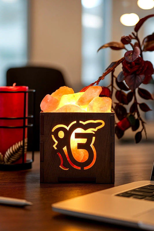 Wooden Basket Salt Lamp - Ik Omkar