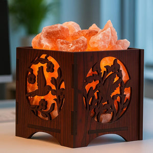 Wooden Basket Salt Lamp - New Bird