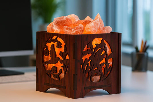 Wooden Basket Salt Lamp - New Bird