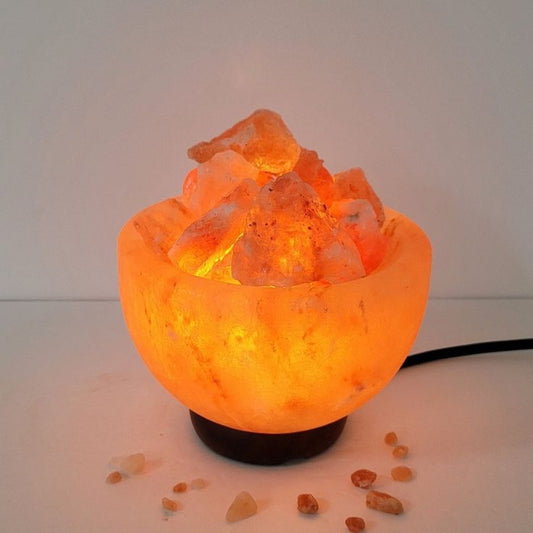Natural Salt Lamp - Fire Bowl with Chunks