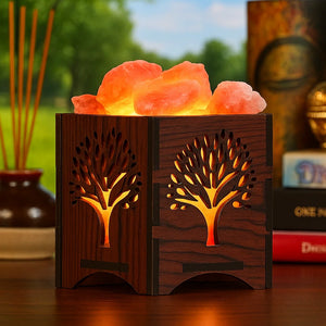 Wooden Basket Salt Lamp - Wish Tree