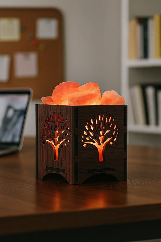 Wooden Basket Salt Lamp - Wish Tree
