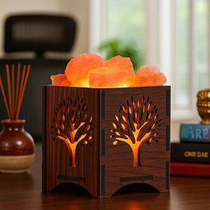Wooden Basket Salt Lamp - Wish Tree
