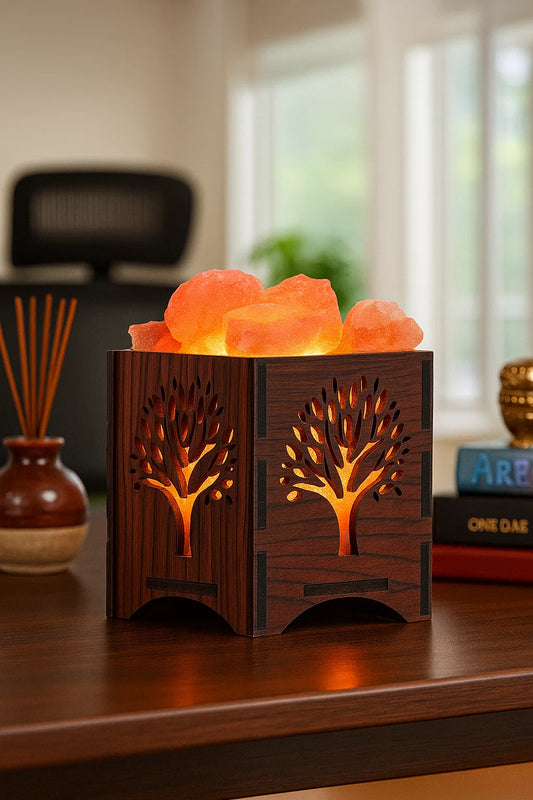 Wooden Basket Salt Lamp - Wish Tree