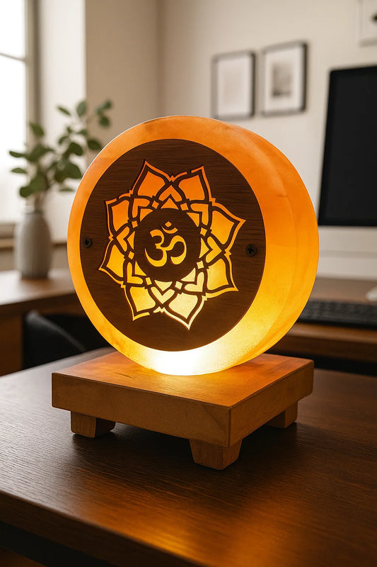 3D Rock Salt Lamp - Brahma Om